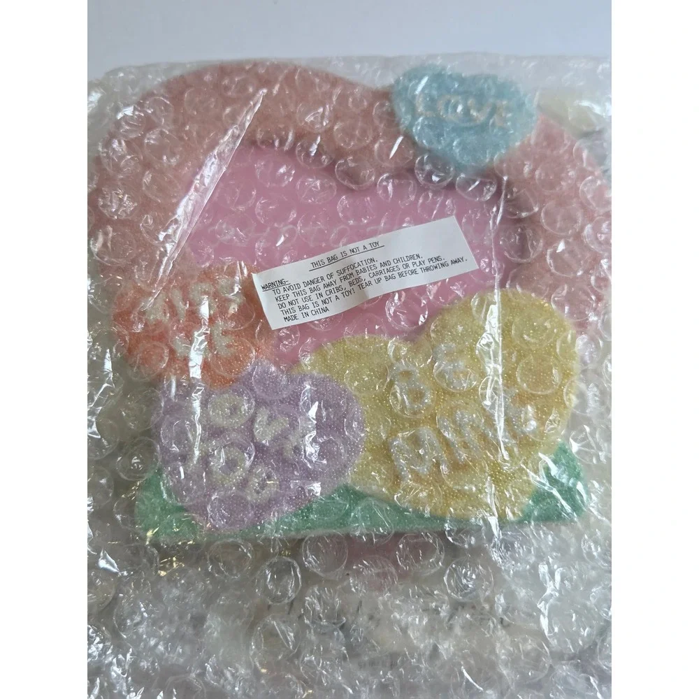 Conversation Heart Photo Frame Pastel Glitter Valentine Decor 4x3.5